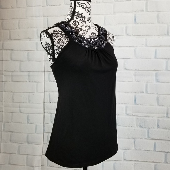 Express women's xs beaded sleeveless top - Picture 4 of 8